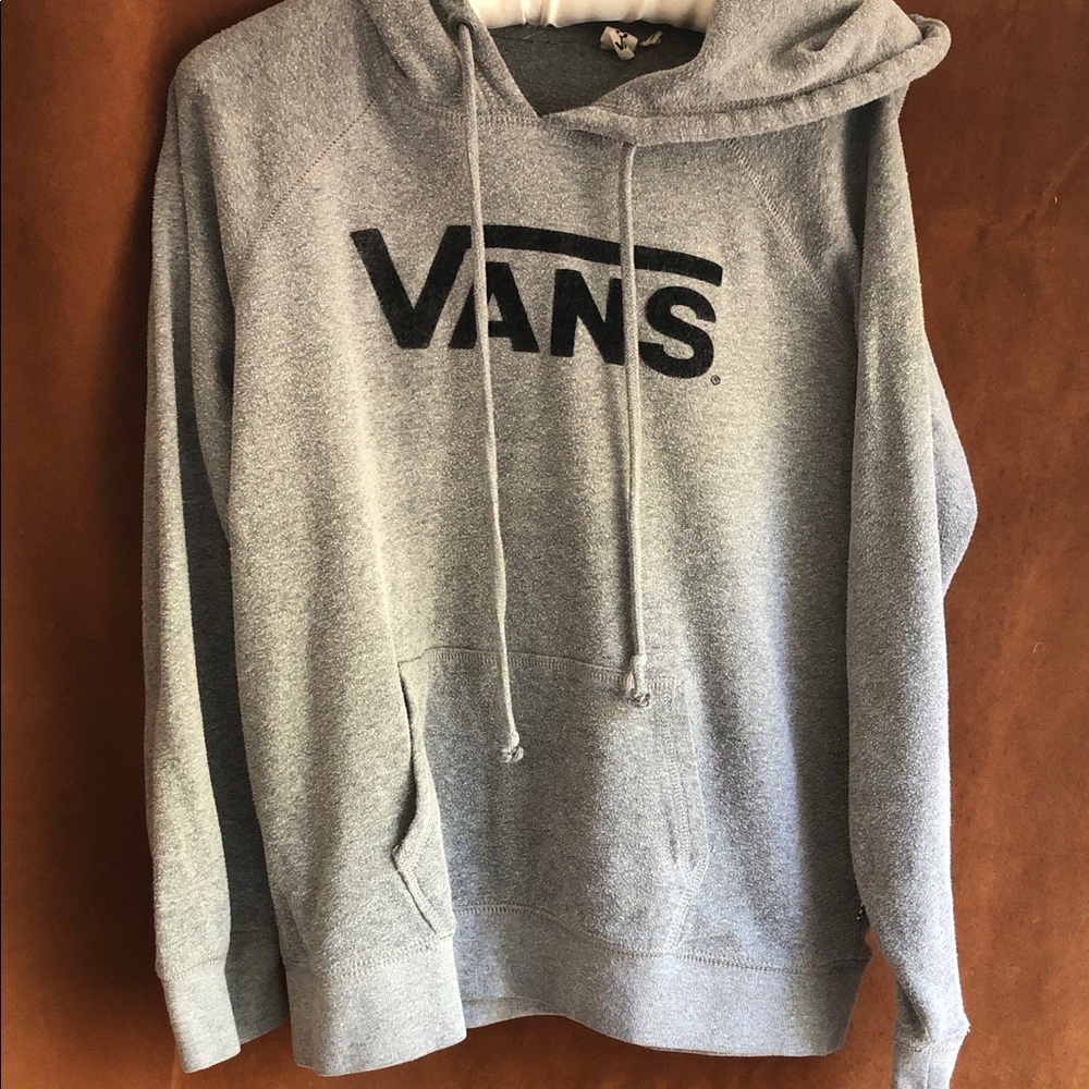 Vans Heather Gray Hoodie with Black Logo